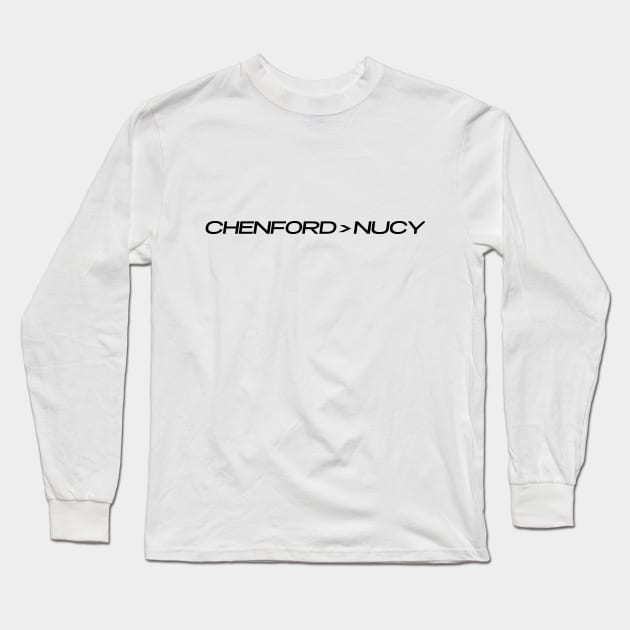 Chenford > Nucy (Black Text) Long Sleeve T-Shirt by Shop Talk - The Rookie Podcast